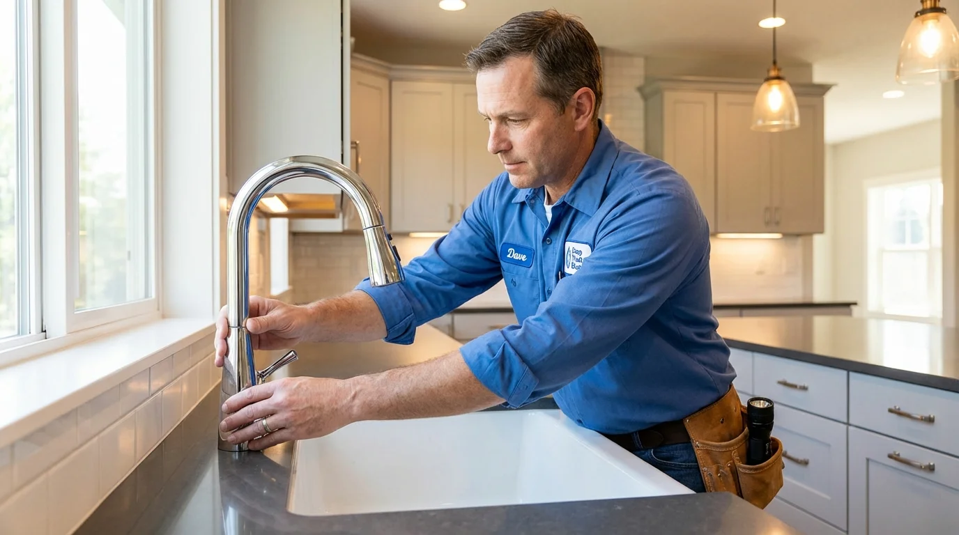 Kitchen faucet installation by Johns Plumbing LLC in Stevensville